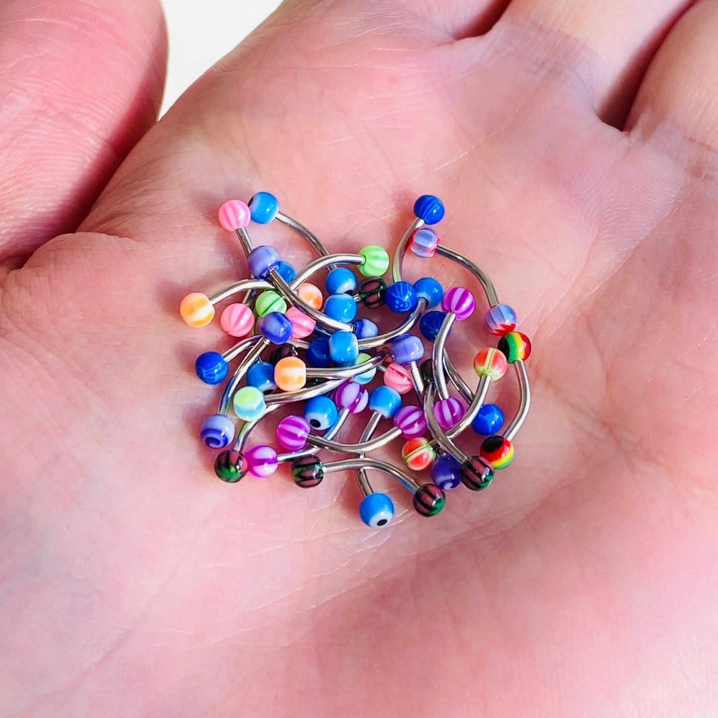 Assorted Styles Acrylic Ball Curved Barbell