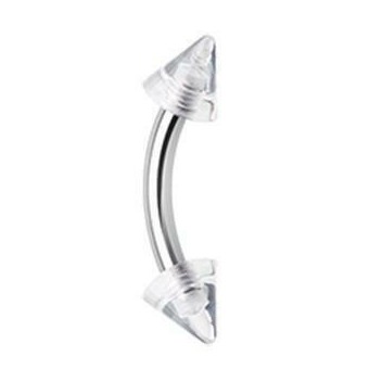 Clear Spike Curved Barbell
