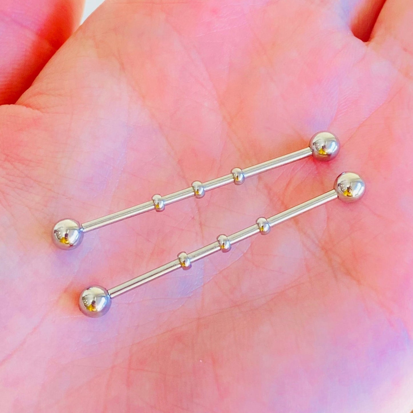 Steel Triple Beads Industrial Barbell