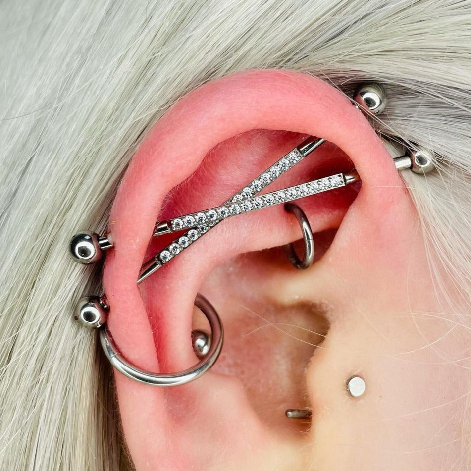 G23 Titanium Lined CZ Industrial Barbell
