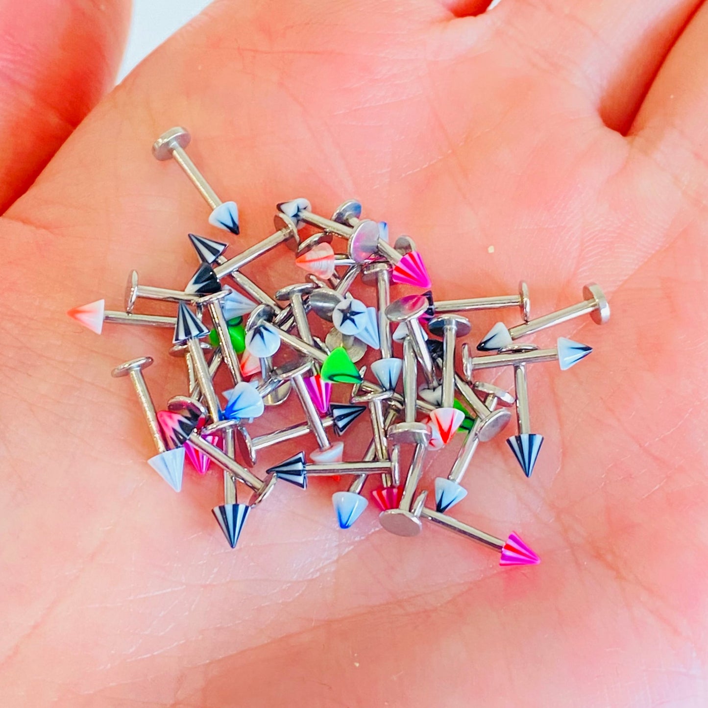 16G Assorted Acrylic Spike Cone Labret