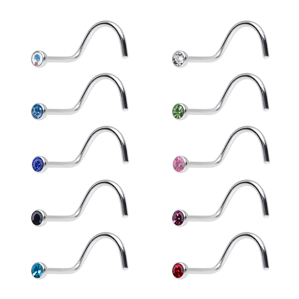 Wholesale Body Jewelry I CZ Nose Screw