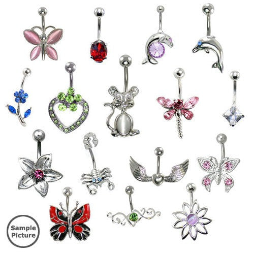 Top Mix Non Dangle Belly Ring (12pc/pkg)
