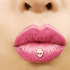 16G Alien Internally Threaded Rose Gold Ion Plated Tragus Labret