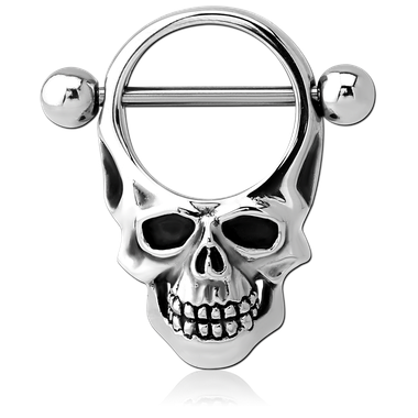 Steel Punk Skull Nipple Shield Barbell