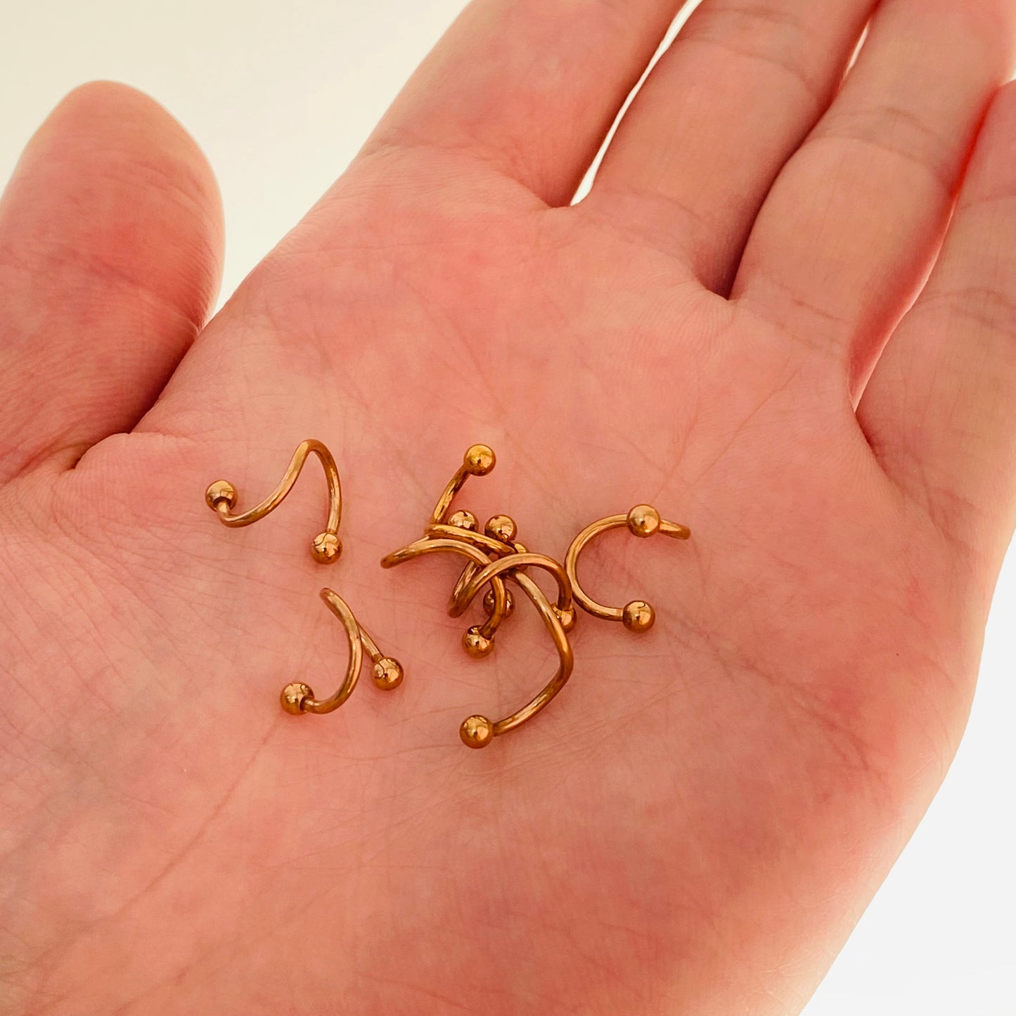 16G 18G Rose Gold Ion Plated Ball Spiral Twister