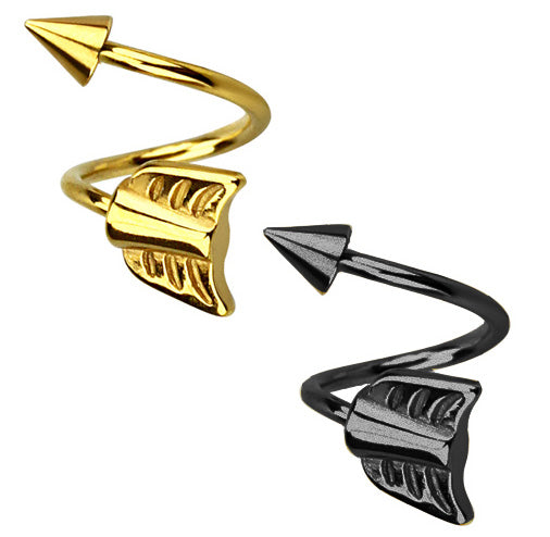 Titanium Arrow Spiral Barbell
