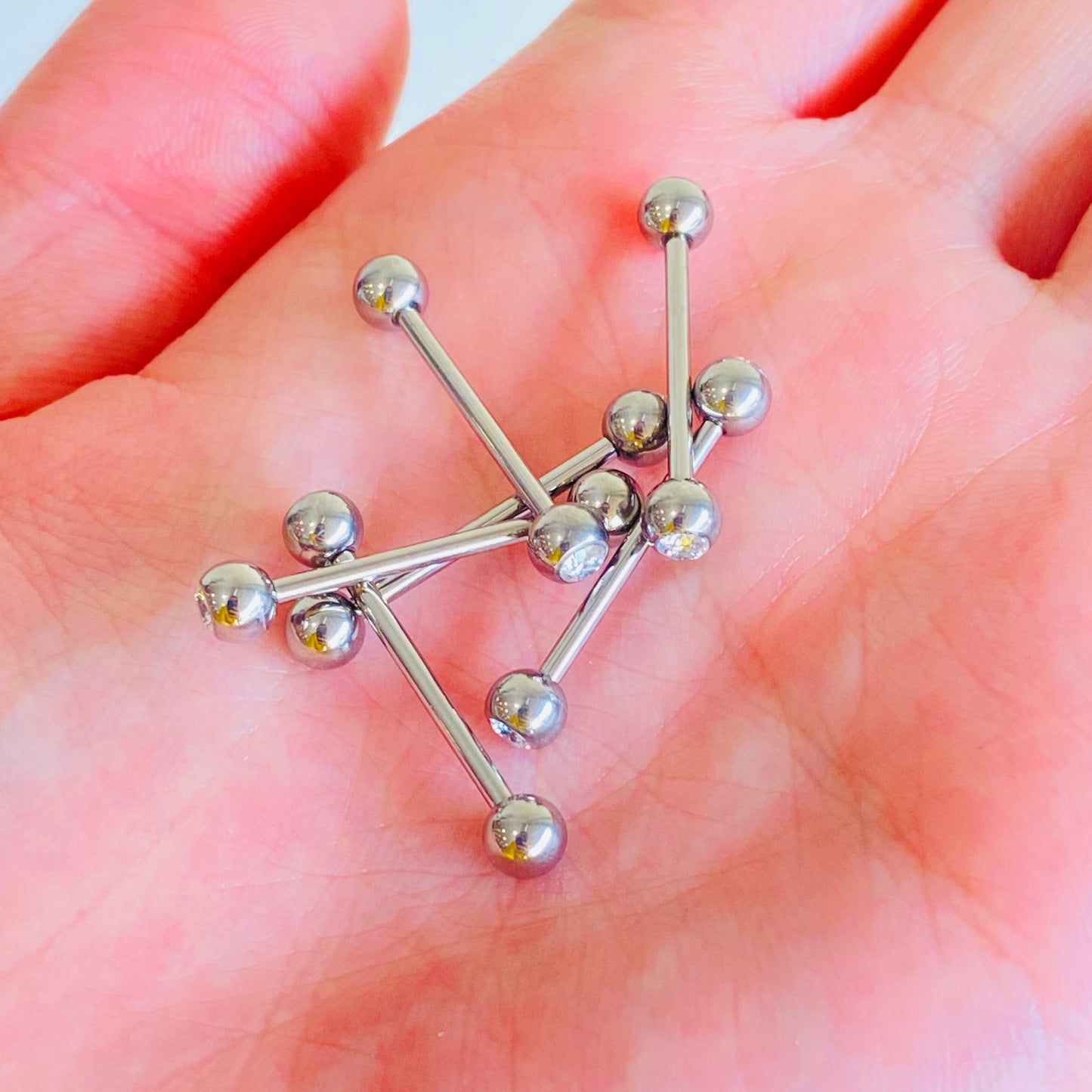 G23 Titanium 14G Single Gem Barbell