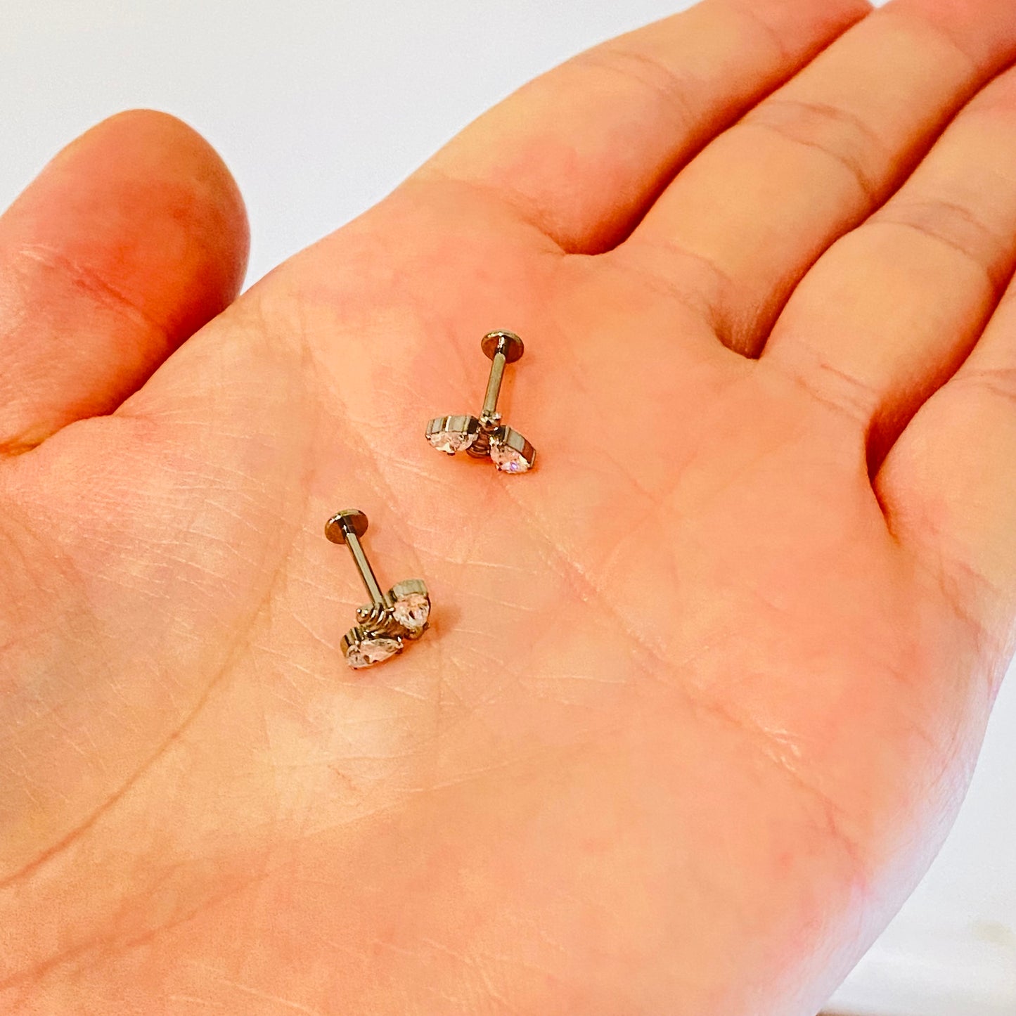 G23 Titanium Threadless Push In CZ Bee Tragus Labret