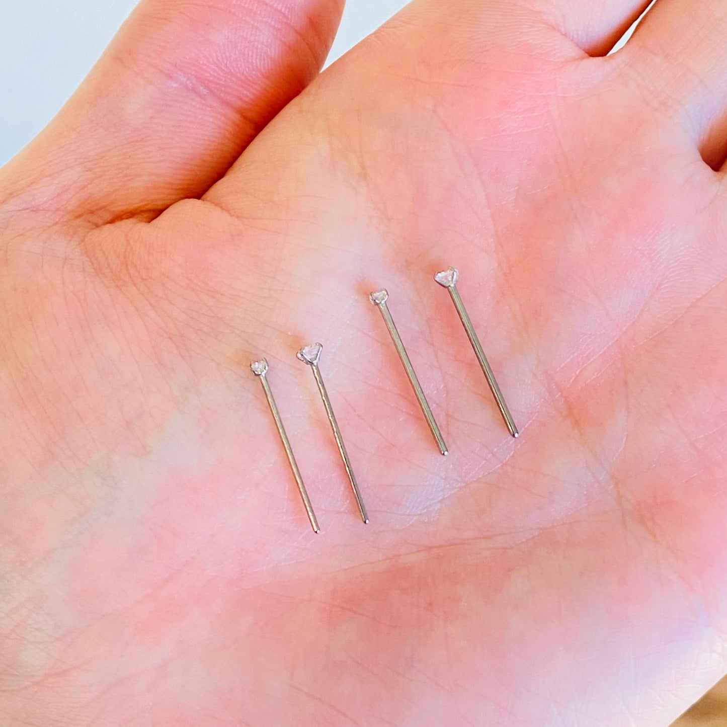 G23 Titanium Prong Set CZ XL Bendable Nose Pin