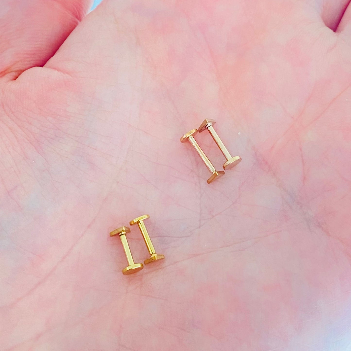 16G Triangle Internally Threaded Ion Plated Tragus Labret