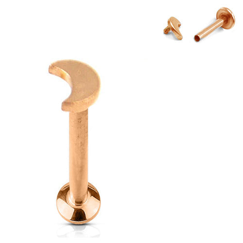 16G Moon Internally Threaded Ion Plated Tragus Labret